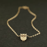 Dainty Miniature Owl Bracelet 14K Gold | AF HOUSE