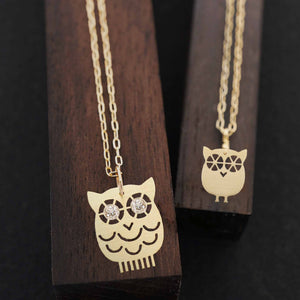 Owl Mother Daughter Necklaces Set