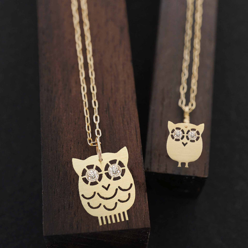 Owl Mother Daughter Necklaces Set