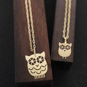 Owl Mother Daughter Necklaces Set