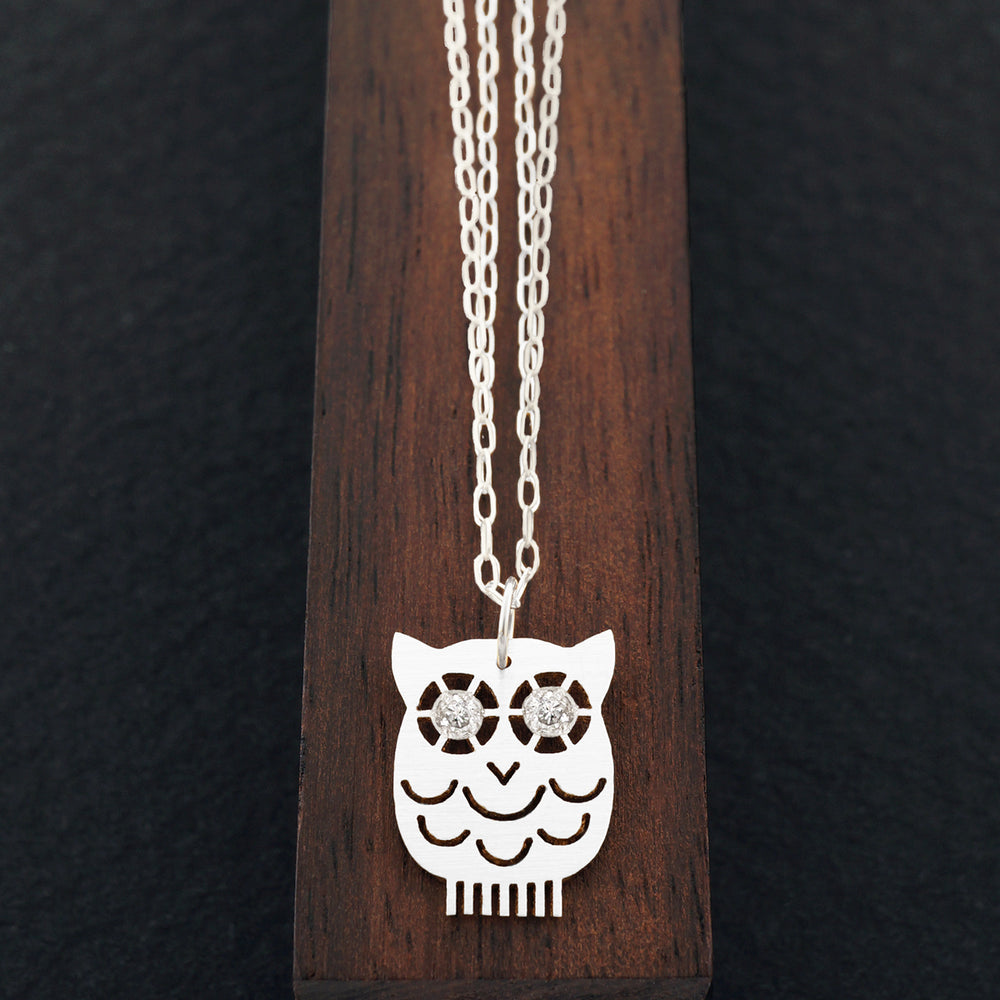 Moeder Uil Ketting -Zilver