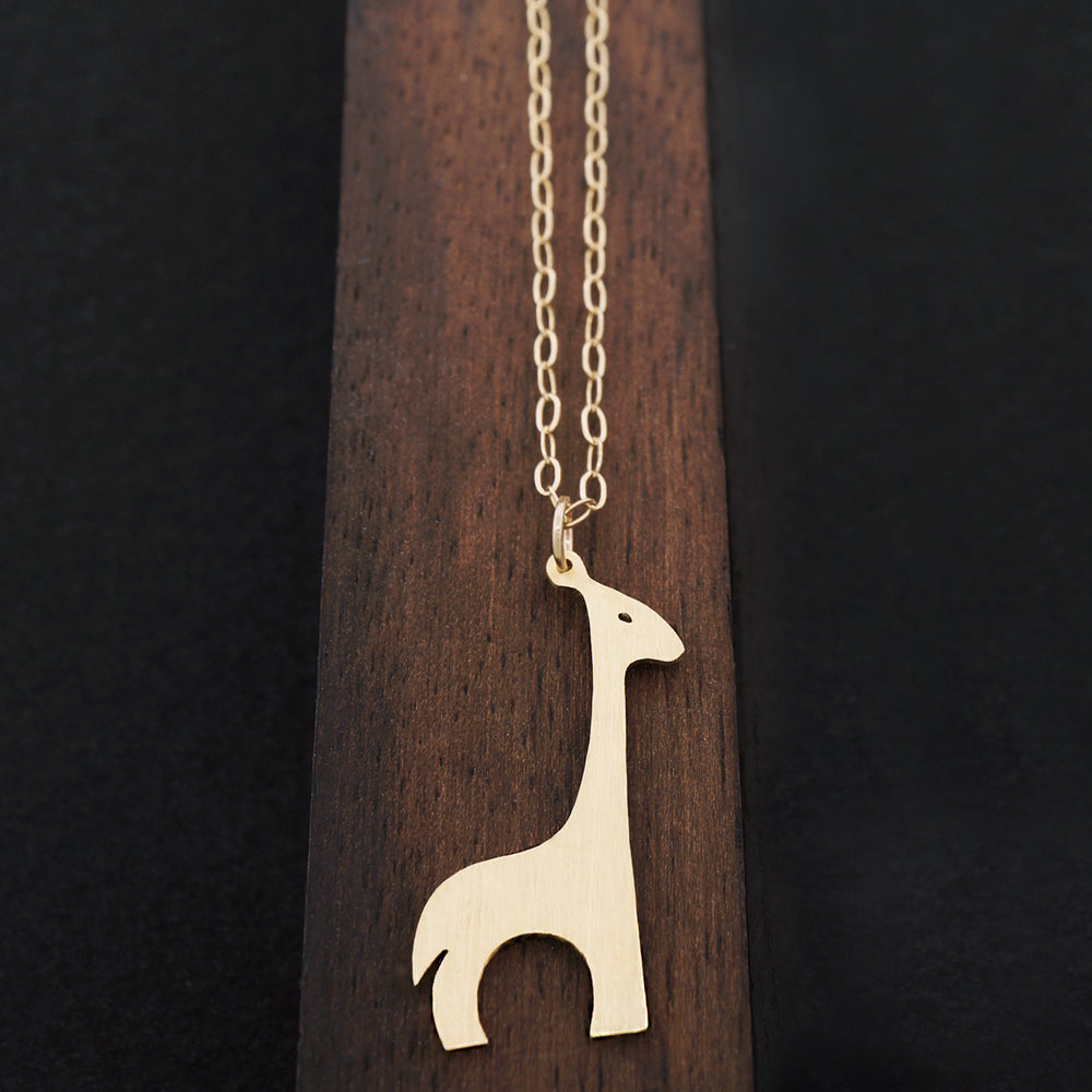 
            
                Load image into Gallery viewer, Mother Giraffe Necklace 14K Gold | AF HOUSE
            
        