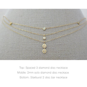 Solo diamanten schijf ketting