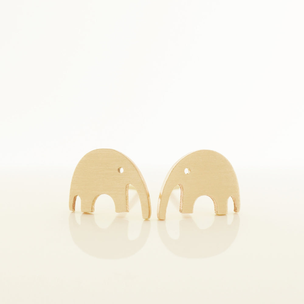 
            
                Load image into Gallery viewer, Elephant Stud Earrings in 14K Gold | AF HOUSE 
            
        