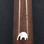 Silver with Diamond Eye Elephant Necklace Attached to Chain | AF HOUSE
