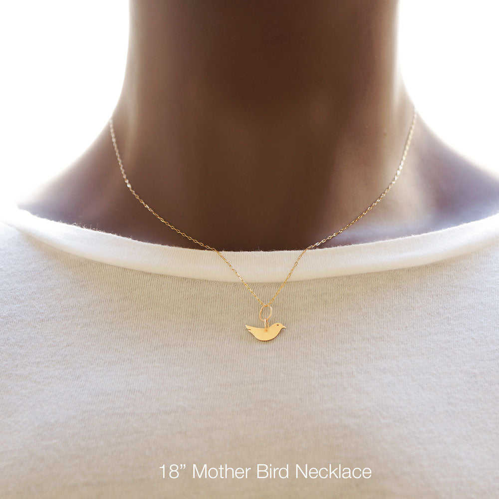 Minimalist Bird Necklaces, Solid Gold or Silver