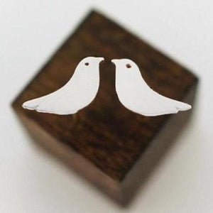 Bird Stud Earrings-Silver