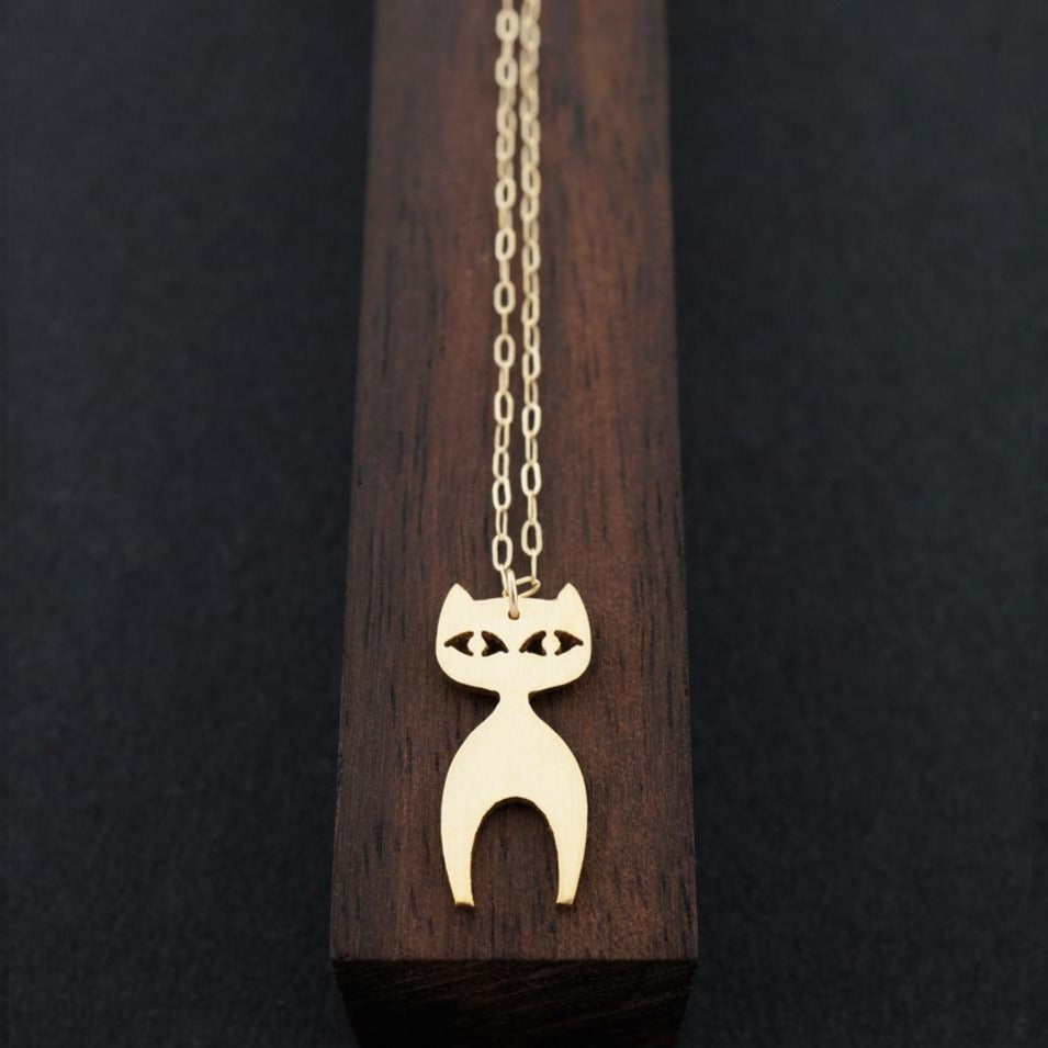 Standing Cat Necklace-AF HOUSE
