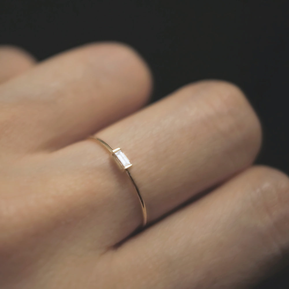 Stokbrood diamanten ring