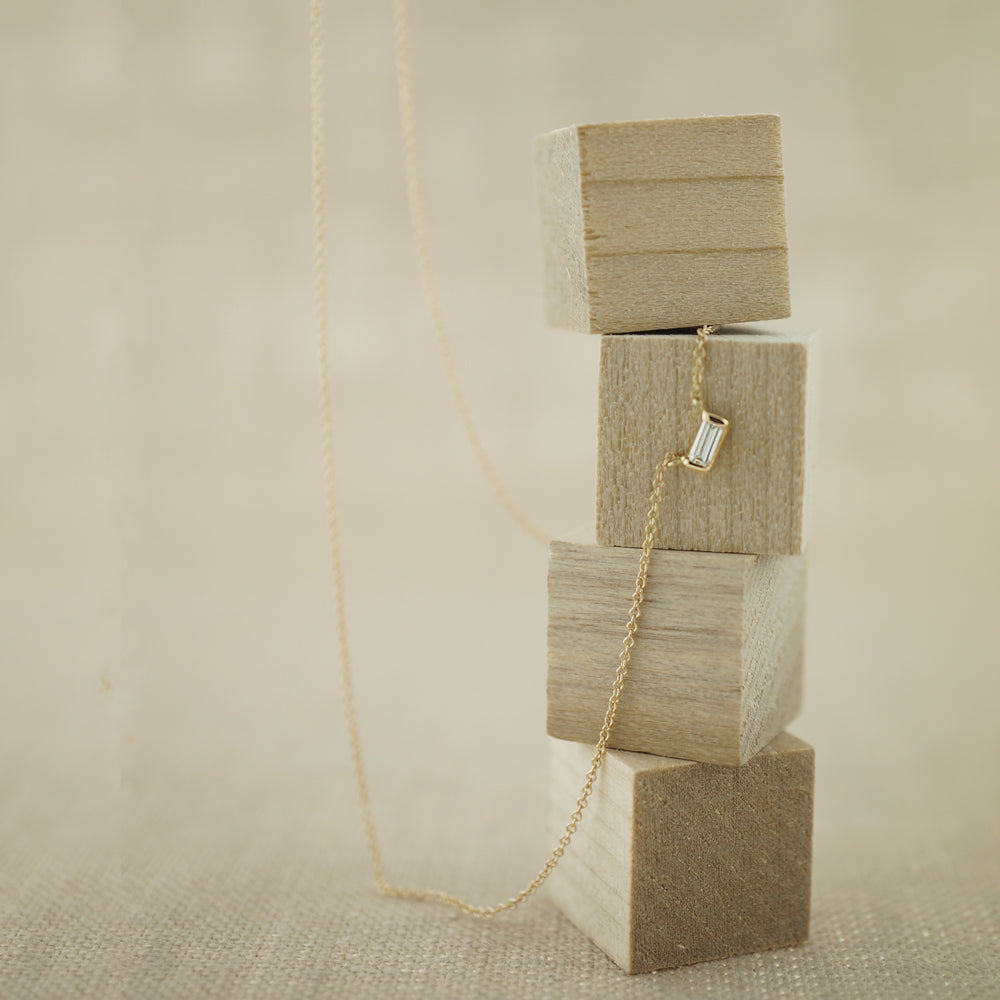 Baguette Diamond Necklace-AF HOUSE