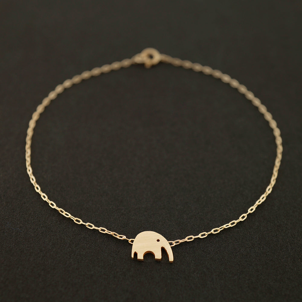 Dainty Miniature Elephant Bracelet 14K Gold | AF HOUSE