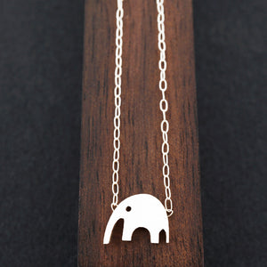 Elephant Necklace-Attached to Chain-Silver
