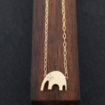 Elephant Necklace Attached to Chain 14KY Gold with Diamond Eye | AF HOUSE