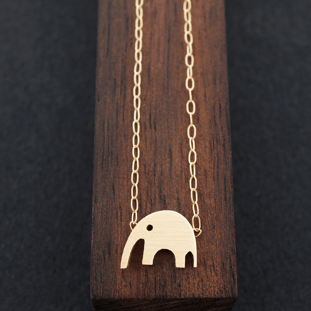 Elephant Necklace Attached to Chain, 14KY Gold | AF HOUSE