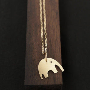 Minimalist Elephant Necklace with Optional Diamond Ons, Solid Gold or Silver