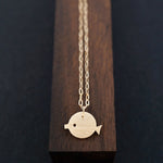 Minimalist Baby Fish Necklace, Solid 14KY Gold | AF HOUSE