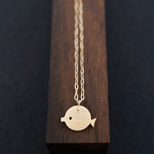 
            
                Load image into Gallery viewer, Minimalist Baby Fish Necklace, Solid 14KY Gold | AF HOUSE
            
        
