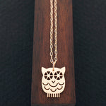 Minimalist Mother Owl Necklace 14KY Gold | AF HOUSE