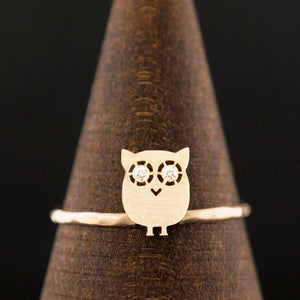 Dainty Minimalist Animal Ring in five styles - Bird Ring, Elephant Ring, Giraffe Ring, Owl Ring or Snake Ring