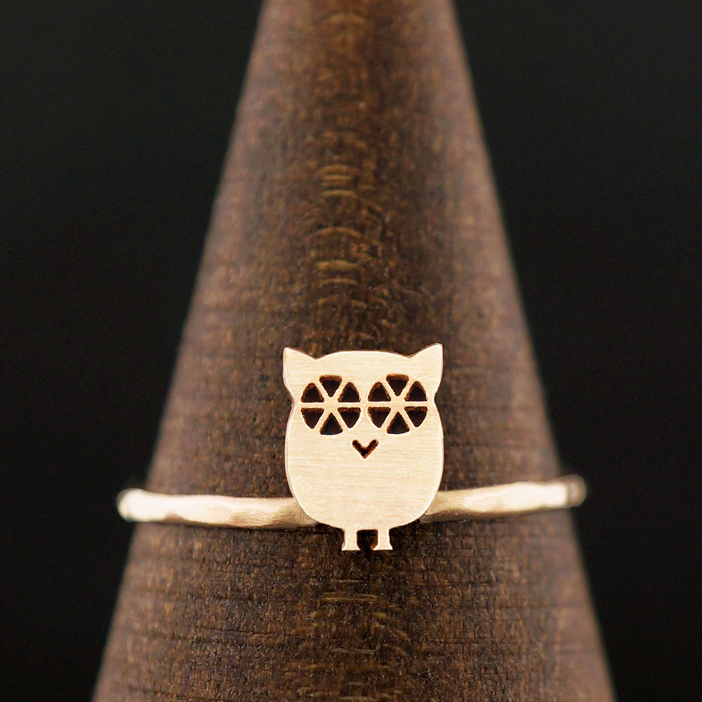 
            
                Load image into Gallery viewer, Owl Ring 14K Gold | AF HOUSE
            
        