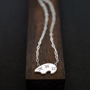 Polar Bear Necklace-Silver