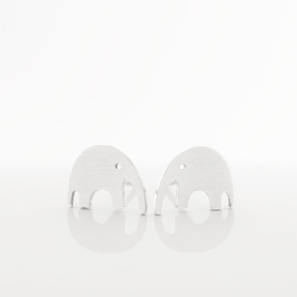 
            
                Load image into Gallery viewer, Elephant Stud Earrings in Solid Silver | AF HOUSE 
            
        