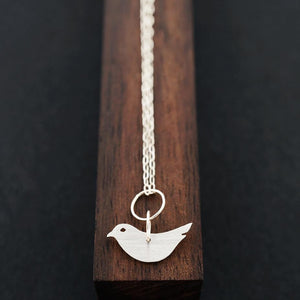 
            
                Load image into Gallery viewer, Minimalist Bird Necklace, Solid Silver  | AF HOUSE
            
        