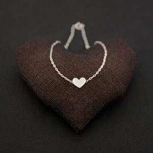 Wide Heart Necklace-Silver