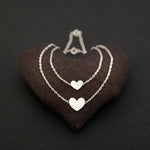 Big and Small Wide Heart Necklaces, Solid Silver | AF HOUSE