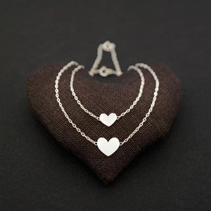 
            
                Load image into Gallery viewer, Big and Small Wide Heart Necklaces, Solid Silver | AF HOUSE
            
        