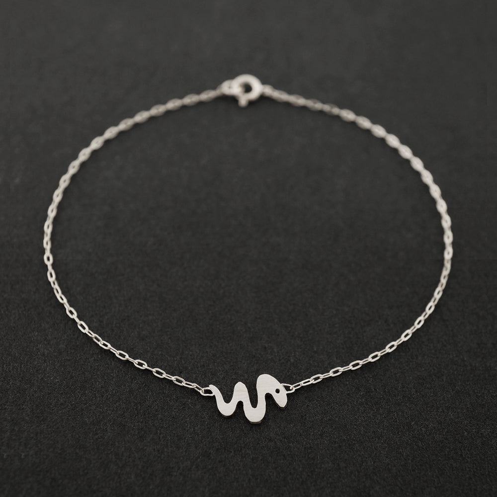 
            
                Load image into Gallery viewer, Dainty Miniature Snake Bracelet, Solid Silver | AF HOUSE
            
        