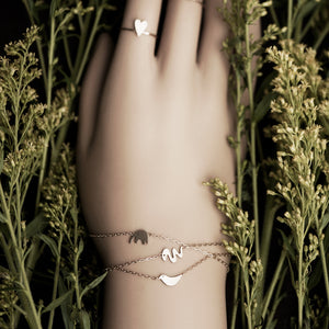 Dainty Miniature Animal Bracelet, Solid Gold or Solid Silver