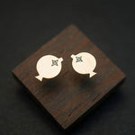 Diamond Eye Minimalist Fish Stud Earrings, Solid 14K Gold | AF HOUSE