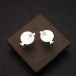 Diamond Eye Minimalist Fish Stud Earrings, Solid Silver | AF HOUSE