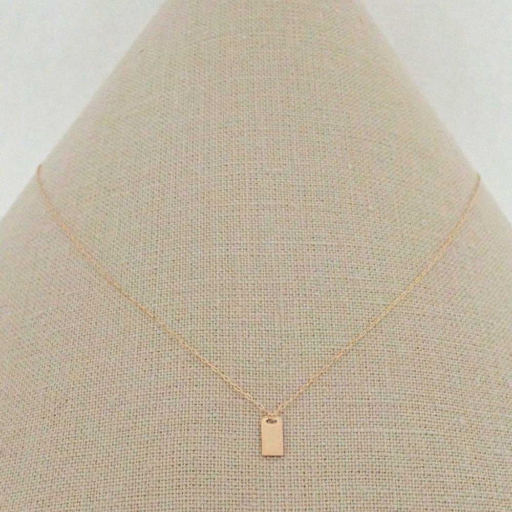 RECTANGULAR ID TAG NECKLACE-AF HOUSE