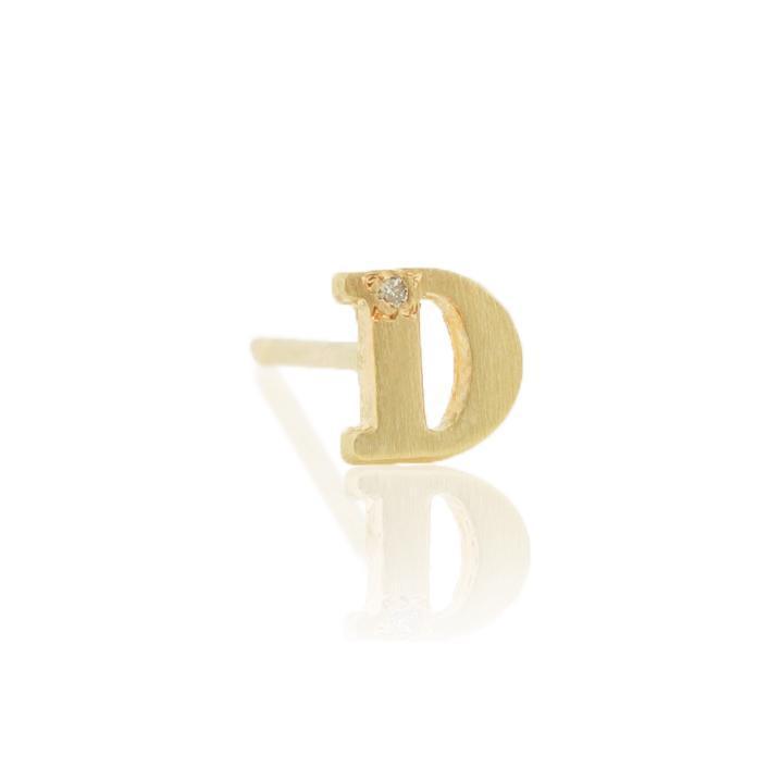 S size letter stud earring-AF HOUSE