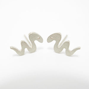 
            
                Load image into Gallery viewer, Snake Stud Earrings - Silver
            
        
