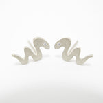 Snake Stud Earrings - Silver