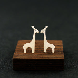 
            
                Load image into Gallery viewer, Giraffe Stud Earrings 14KY Gold with Diamond Eye | AF HOUSE
            
        